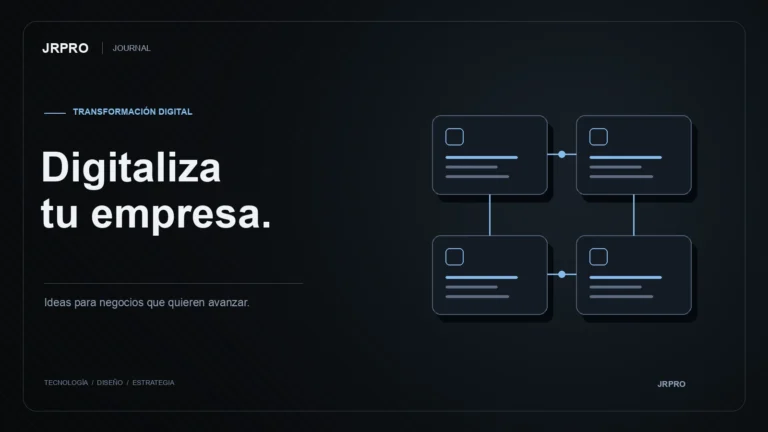 Digitalización empresarial — ilustración editorial de JRPRO