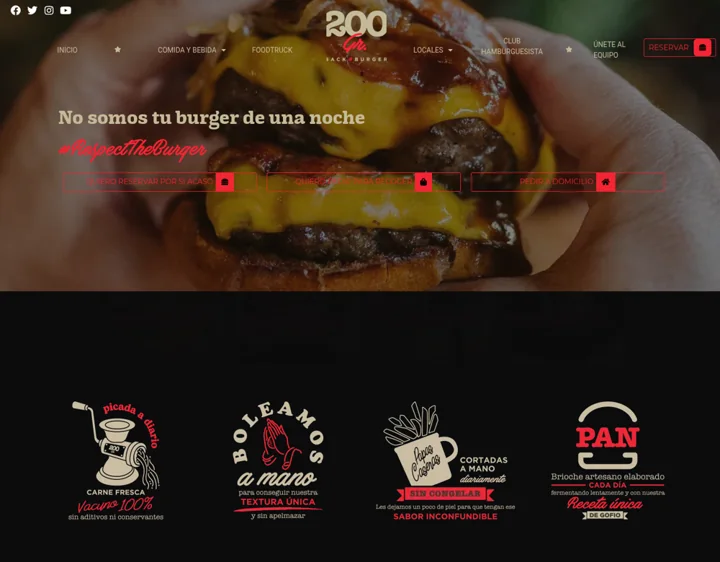 Página de inicio de 200 Gramos