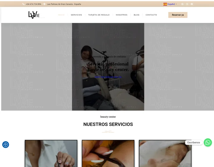 Página de inicio de La Vie Beauty Center