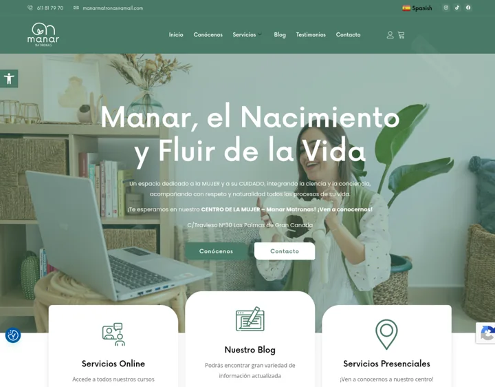 Página de inicio de Manar Matronas
