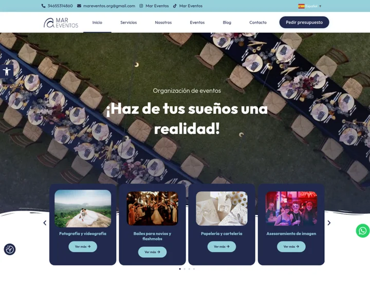 Página de inicio de Mar Eventos