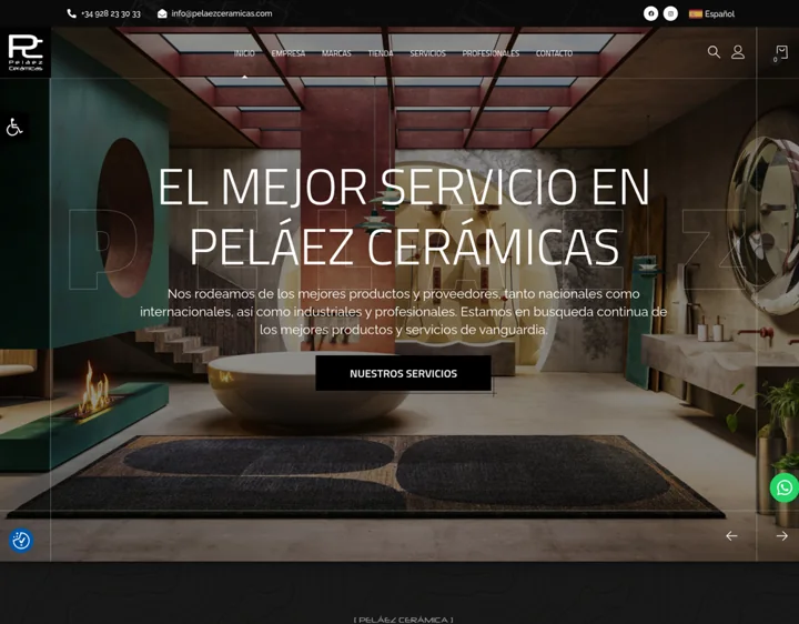 Página de inicio de Peláez Cerámicas