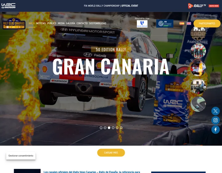 Página de inicio de Rally Islas Canarias